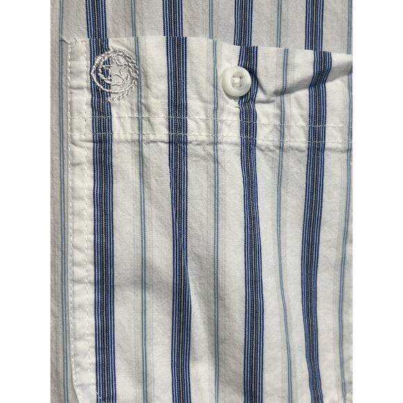Wrangler George Strait Flip Cuff Blue Stripe Button Down Long Sleeve Shirt XL - Picture 3 of 7